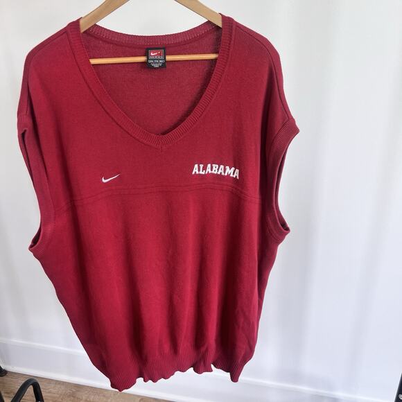 Nike‎ Alabama Crimson Tide Sweater Vest Red NCAA Bama Roll Tide Men’s Size XXL - Picture 1 of 7